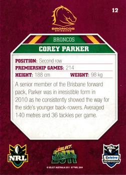 2011 NRL Champions #012 Corey Parker Back